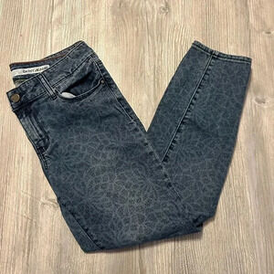 DKNY Women's Floral Pattern Straight Leg Jeggings Jeans Blue Size 06 no flaws